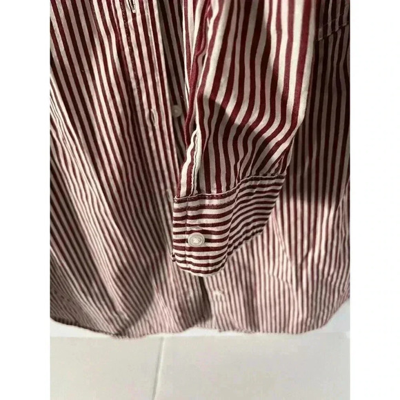 Women’s Gap Shirt Medium Boyfriend Fit Button Up Collared Red White Str… - Picture 5 of 10
